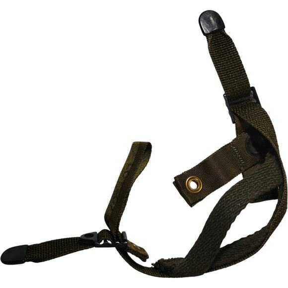 Pull-the-Dot Chinstrap – Green Nylon – NWOP – Helmet Retention Strap - Picture 1 of 3